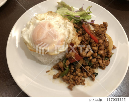 日本人に人気のタイ料理ガパオガイ 117035525