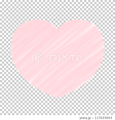 手描きのハート - ピンク 117035643