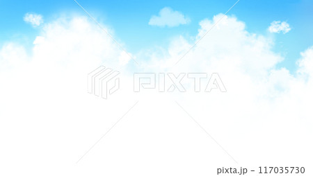 入道雲　水彩　横長 117035730