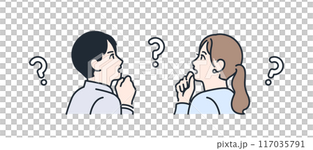 Thinking, worried, business person, profile, color illustration Thinking, worried, business person, profile, color illustration 117035791