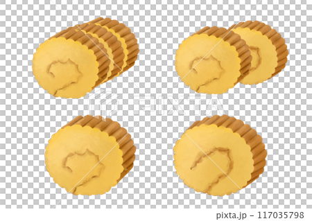 伊達巻の水彩風ベクターイラスト 117035798