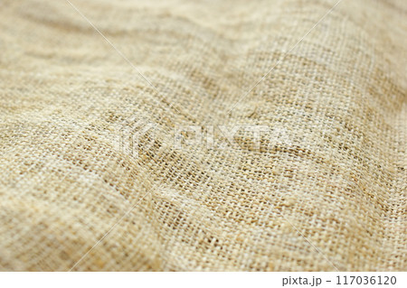 brown sackcloth texture background, crumpled burlap fabric textile for design 117036120
