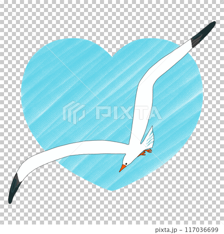 カモメ_ハートの空 117036699