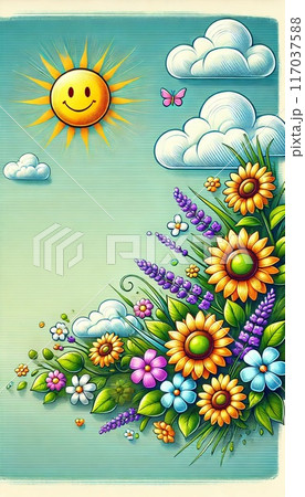 夏の草花たち 117037588