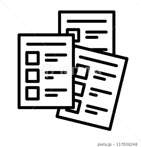 複数のアンケート用紙のアイコン。 複数のアンケート用紙のアイコン。 117038248