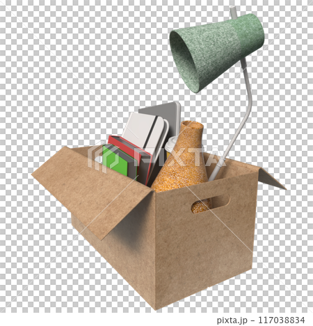 The equipment in paper Box for Layoff concept 3d rendering. The equipment in paper Box for Layoff concept 3d rendering. 117038834