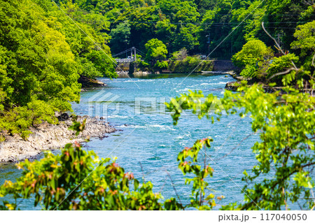 【京都風景】宇治川の静かなひととき（宇治橋から白虹橋まで） 117040050