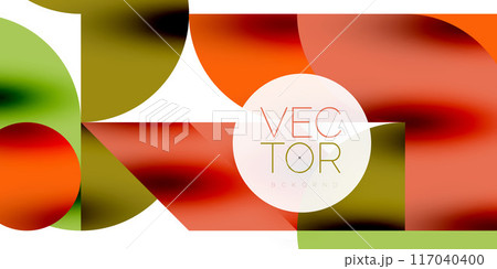 Shadow effect shiny circles and round triangles geometric modern art. Vector Illustration For Wallpaper, Banner, Background, Card, Book Illustration, landing page 117040400
