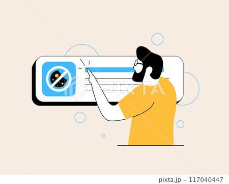Cookieless advertising targets users without relying on browser cookies, using alternative data methods to maintain privacy. Cookieless ads tracking for digital privacy vector illustration 117040447