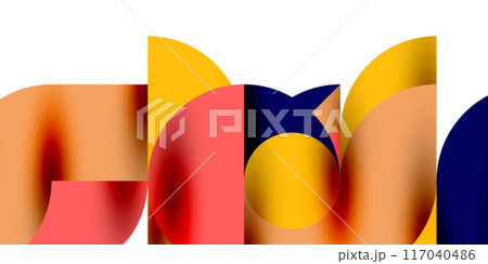 Shadow effect shiny circles and round triangles geometric modern art. Vector Illustration For Wallpaper, Banner, Background, Card, Book Illustration, landing page Shadow effect shiny circles and round triangles geometric modern art. Vector Illustration For Wallpaper, Banner, Background, Card, Book Illustration, landing page 117040486