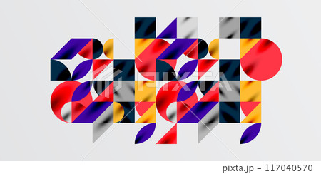 Triangles, round triangles and circles techno art. Vector Illustration For Wallpaper, Banner, Background, Card, Book Illustration, landing page Triangles, round triangles and circles techno art. Vector Illustration For Wallpaper, Banner, Background, Card, Book Illustration, landing page 117040570