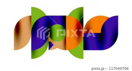 Shadow effect shiny circles and round triangles geometric modern art. Vector Illustration For Wallpaper, Banner, Background, Card, Book Illustration, landing page 117040706