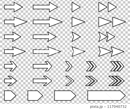 Arrow variation set that is easy to use for business (black line with white paint) 117040732
