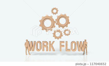 The Gear and work flow text for Business concept 3d rendering. The Gear and work flow text for Business concept 3d rendering. 117040832