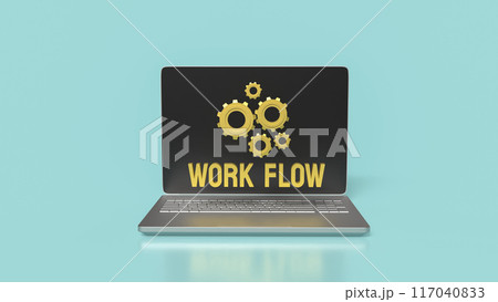 The Gear and work flow text for Business concept 3d rendering. The Gear and work flow text for Business concept 3d rendering. 117040833