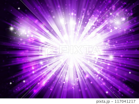 紫色放射線キラキラ背景 117041217