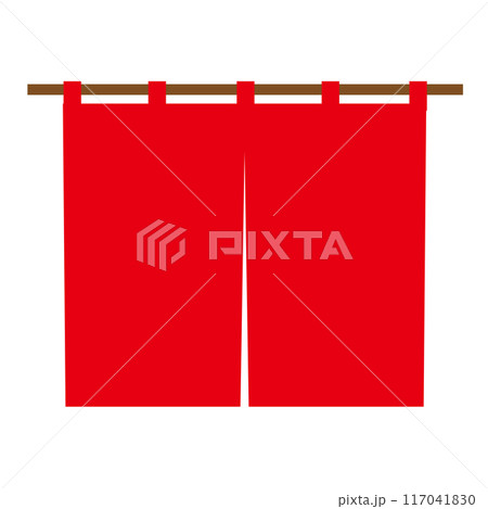 赤い和風の暖簾のイラスト 117041830