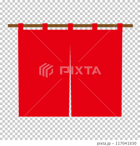 赤い和風の暖簾のイラスト 117041830
