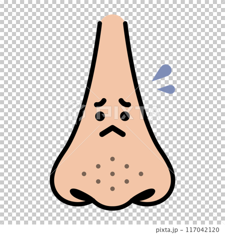 Character with a nose that has noticeable black pores 117042120