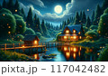 満月の夜　夜景 117042482