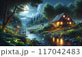 満月の夜　夜景 117042483