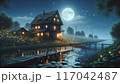 満月の夜　夜景 117042487