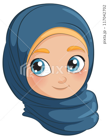 Cute Muslim Girl Cartoon Illustration Cute Muslim Girl Cartoon Illustration 117042702