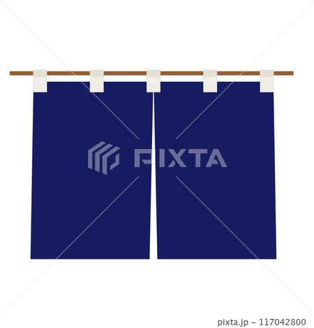 和風の藍色の暖簾イラスト 117042800