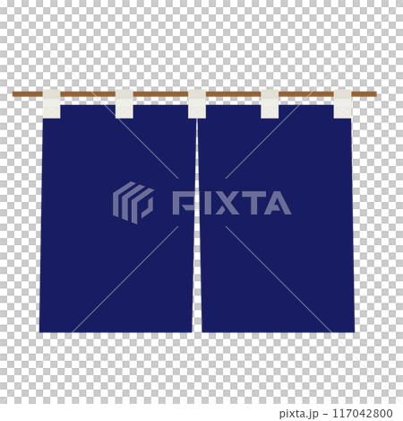 和風の藍色の暖簾イラスト 117042800