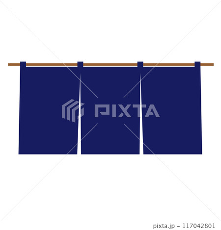 和風の藍色の暖簾イラスト 117042801