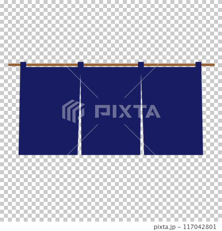 和風の藍色の暖簾イラスト 117042801