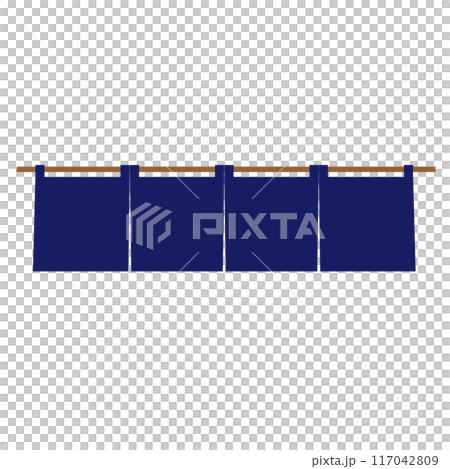 和風の藍色の暖簾イラスト 117042809