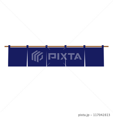 和風の藍色の暖簾イラスト 117042813