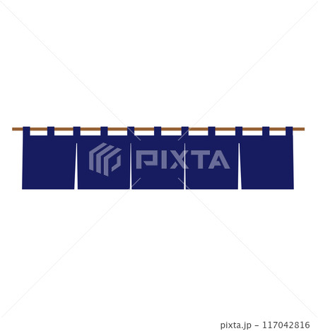 和風の藍色の暖簾イラスト 117042816