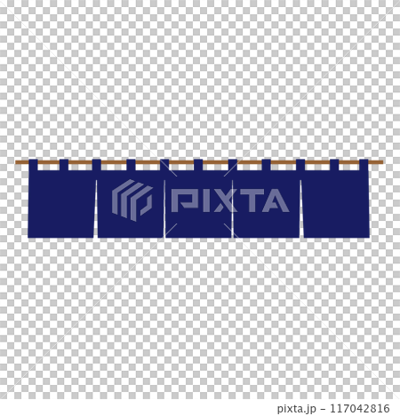 和風の藍色の暖簾イラスト 117042816