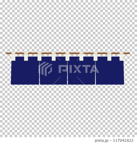 Japanese-style indigo curtain illustration 117042822