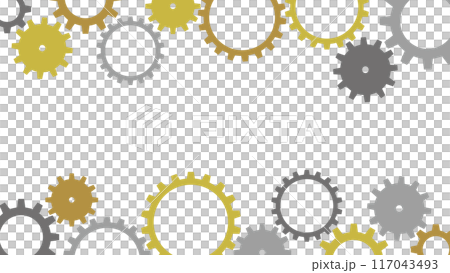 Gear frame gold, silver and bronze background 117043493