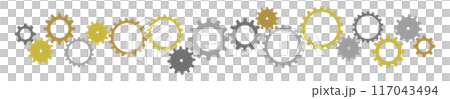 Gear background line horizontal gold, silver and copper color 117043494