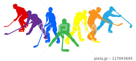 Ice Hockey Silhouette People Player Silhouettes 117043695