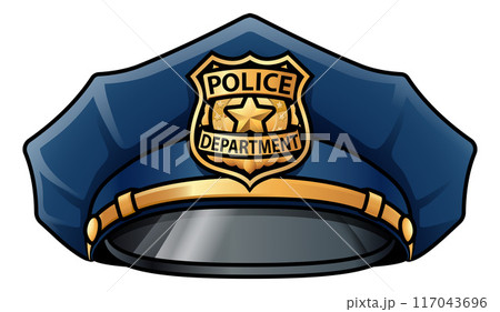 Police Man Policeman Cop Hat or Cap Cartoon Icon Police Man Policeman Cop Hat or Cap Cartoon Icon 117043696
