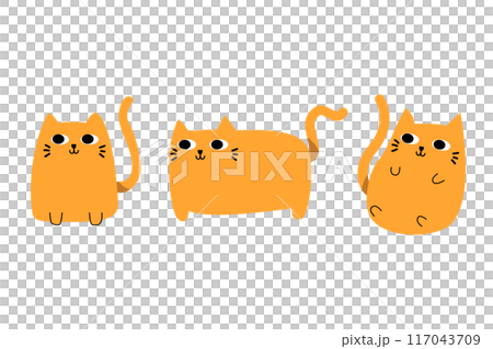 Cute cat cartoon character design set for element,pet and illustration 117043709
