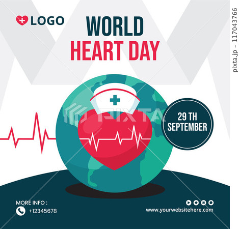 Heart Day Social Media Illustration Flat Cartoon Hand Drawn Templates Background Heart Day Social Media Illustration Flat Cartoon Hand Drawn Templates Background 117043766