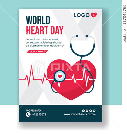 Heart Day Vertical Poster Flat Cartoon Hand Drawn Templates Background Illustration Heart Day Vertical Poster Flat Cartoon Hand Drawn Templates Background Illustration 117043769