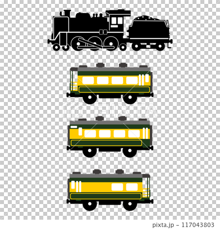 SL C57和沙龍車浪速的玩具風格插畫 117043803