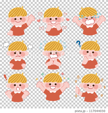 Boys with various expressions 117044030