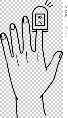 パルスオキシメーターのイラスト 線画のみ パルスオキシメーターのイラスト 線画のみ 117044121