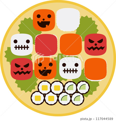 ハロウィンをイメージしたてまり寿司のイメージ素材 117044589