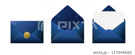 青い封筒・招待状のイラスト 117044688