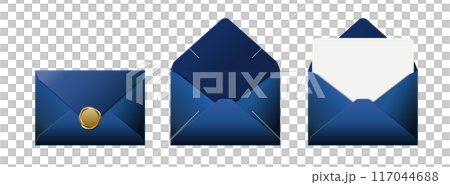 青い封筒・招待状のイラスト 117044688