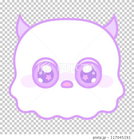Sheet slime ghost with sparkling eyes Sheet slime ghost with sparkling eyes 117045191